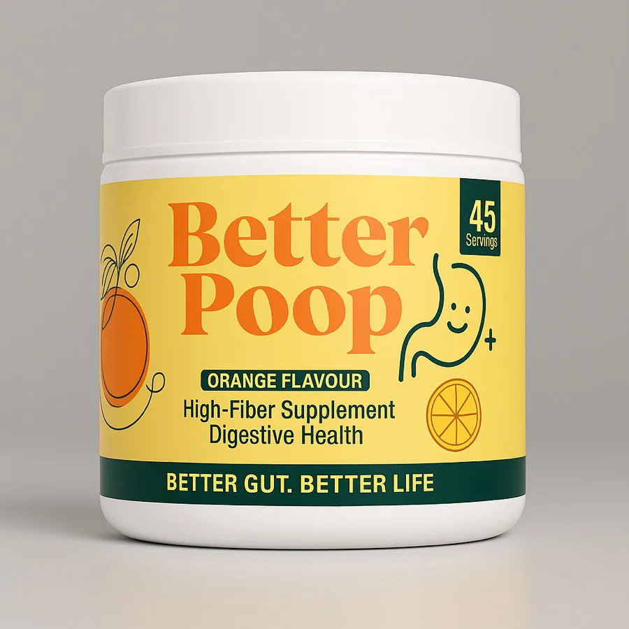 betterpoop fiber jar, orange flavor, 45 servings